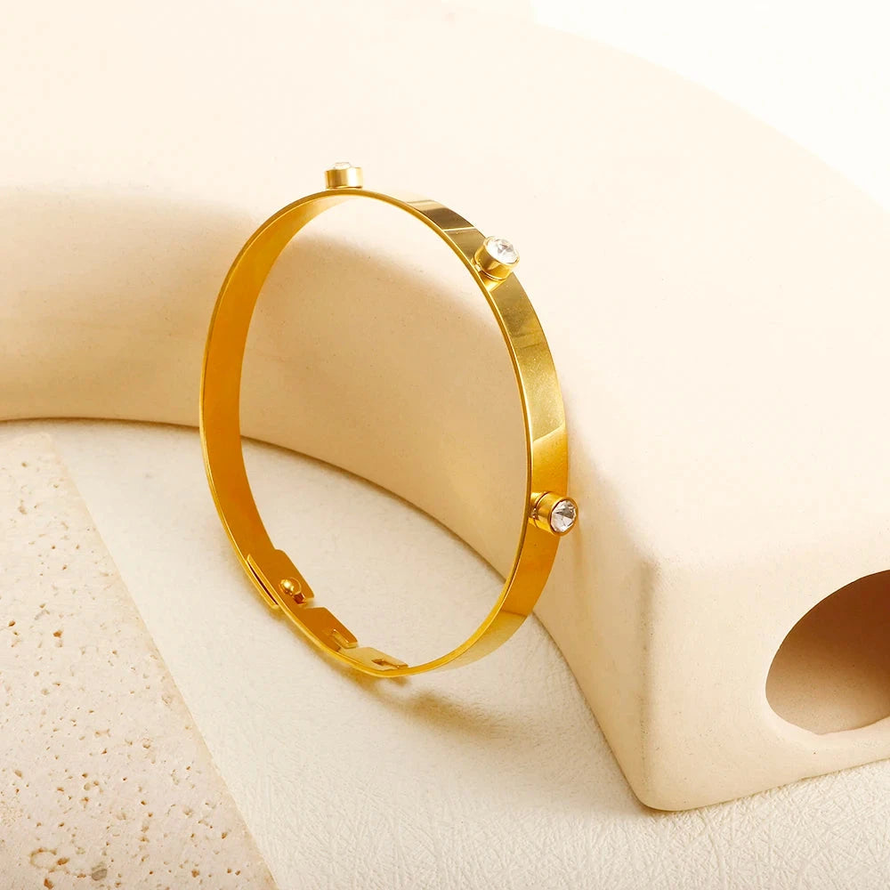 Stainless Steel Crystal Bangle