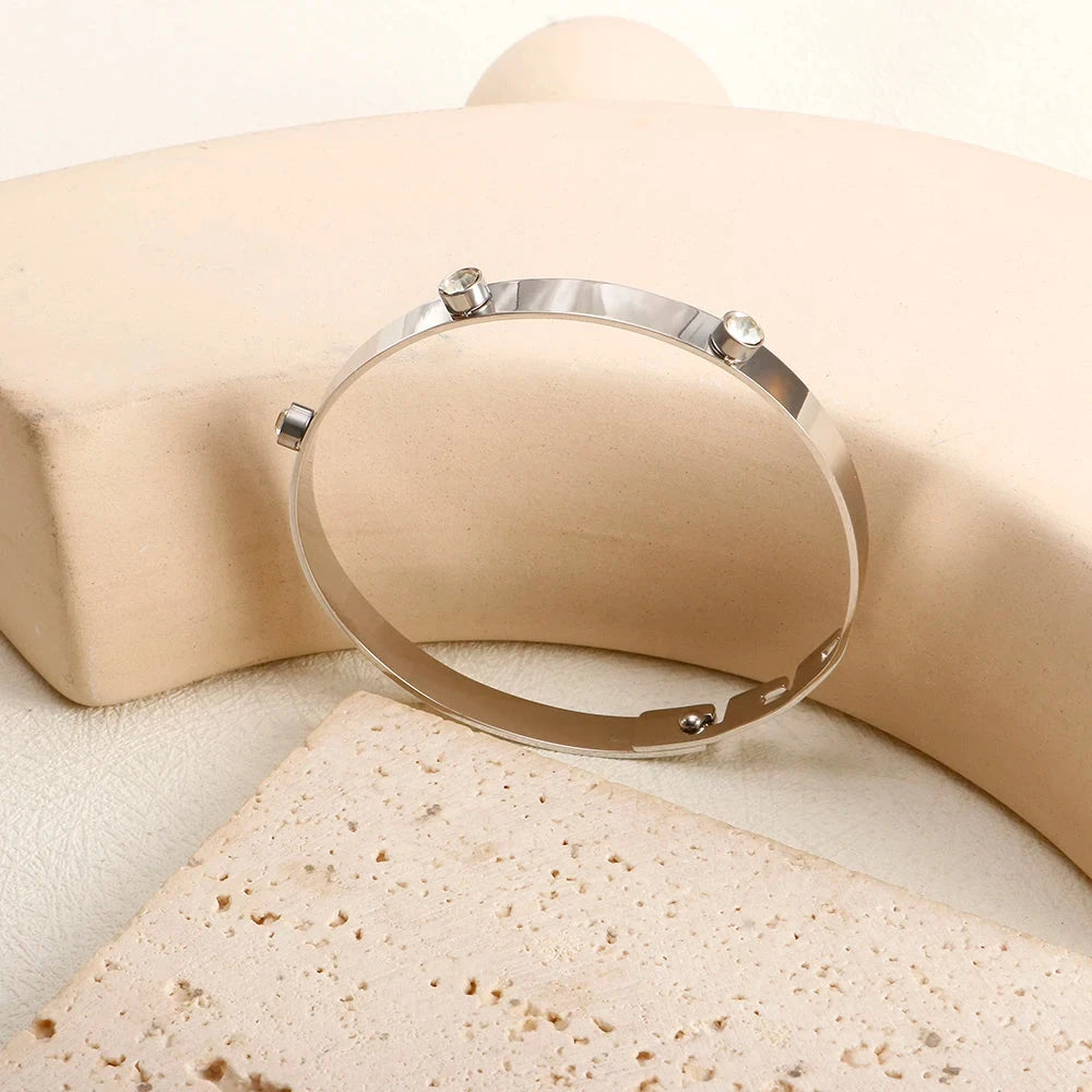 Stainless Steel Crystal Bangle